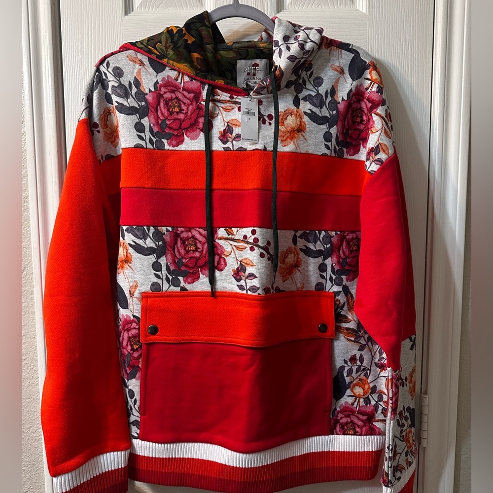 Banana Republic Red Floral Hoodie
